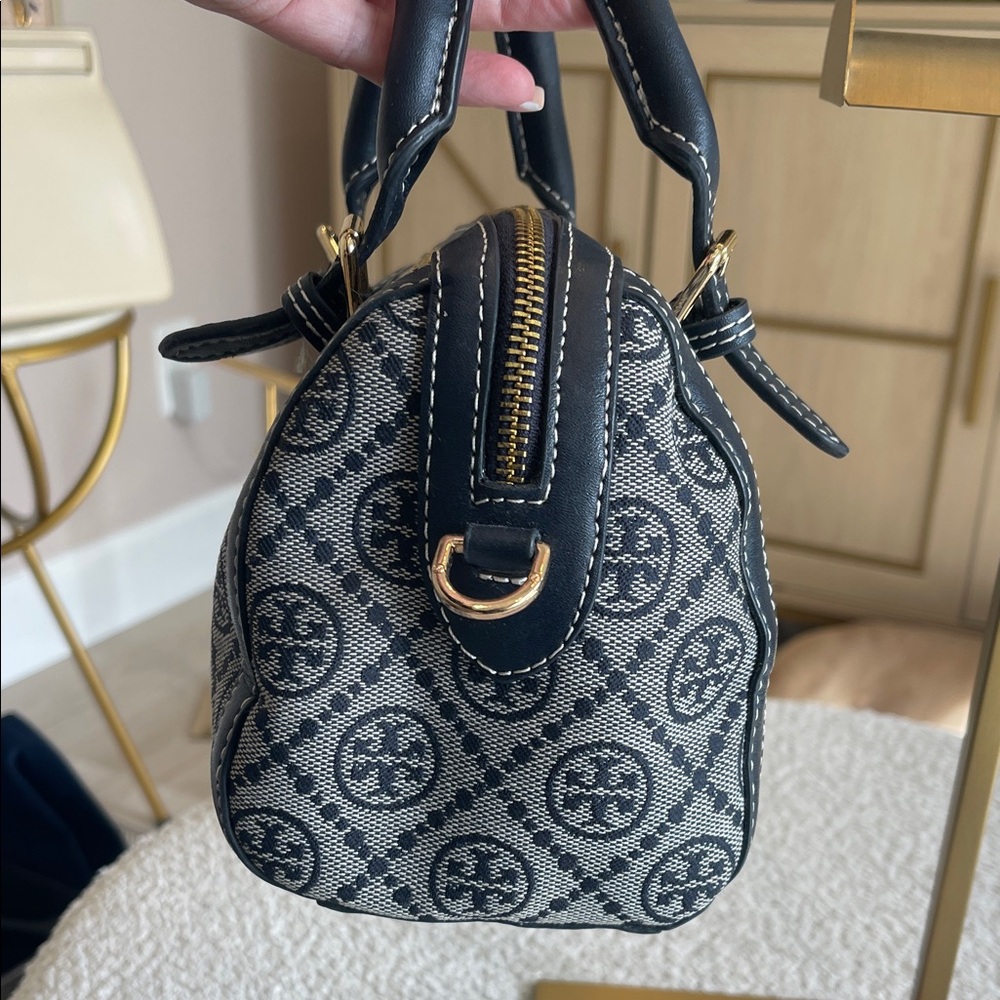 Tory Burch Dark Blue T-Monogram Satchel - Picture 3 of 7